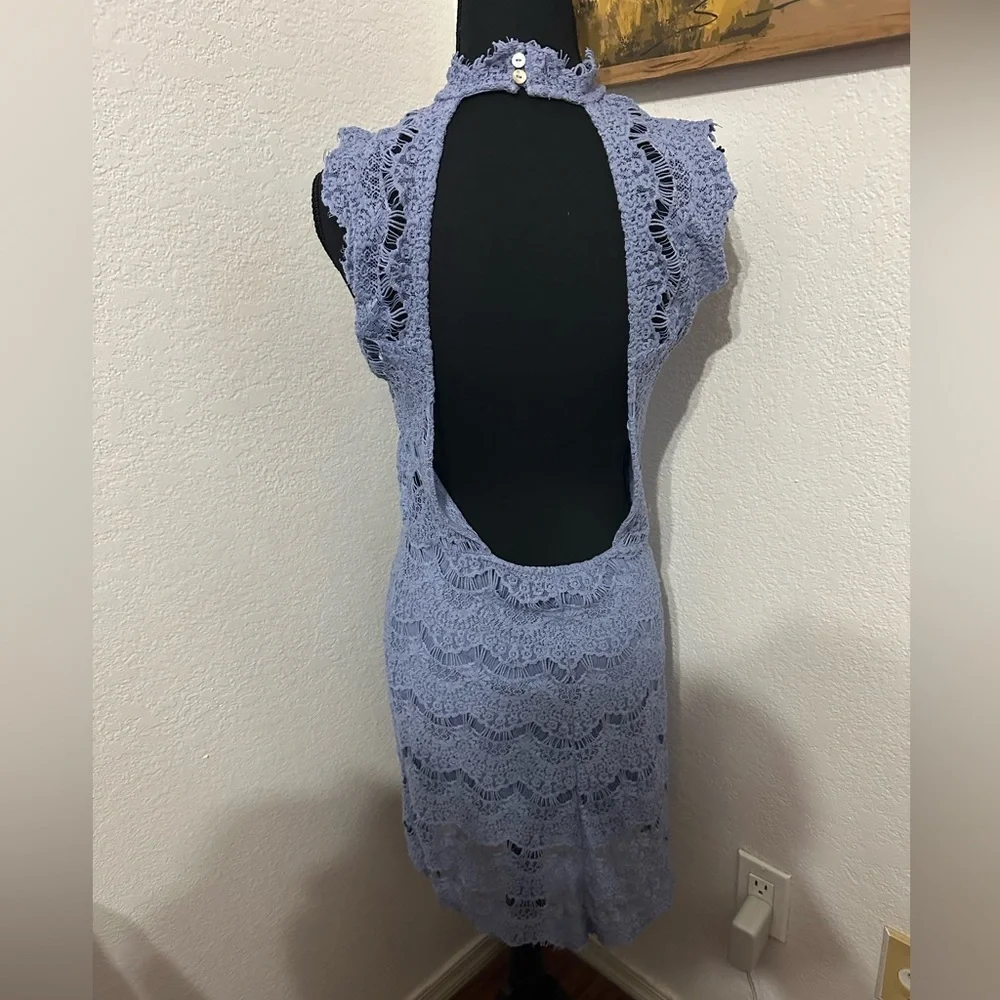 Intimately Free People Lace Day Dream Dress in Lake Blue - Size Medium - Picture 3 of 8